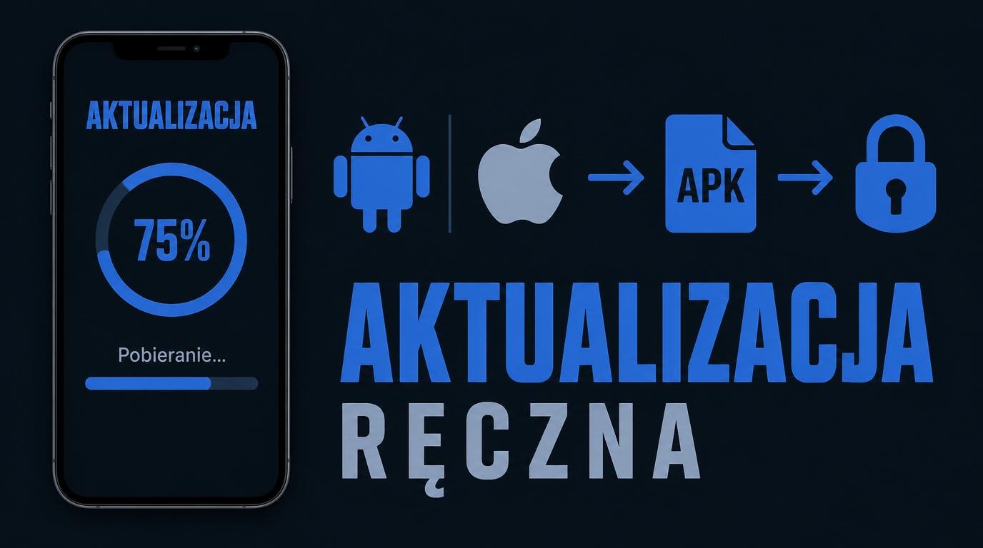 Ikona przedstawiająca ręczną aktualizację aplikacji na telefonie
